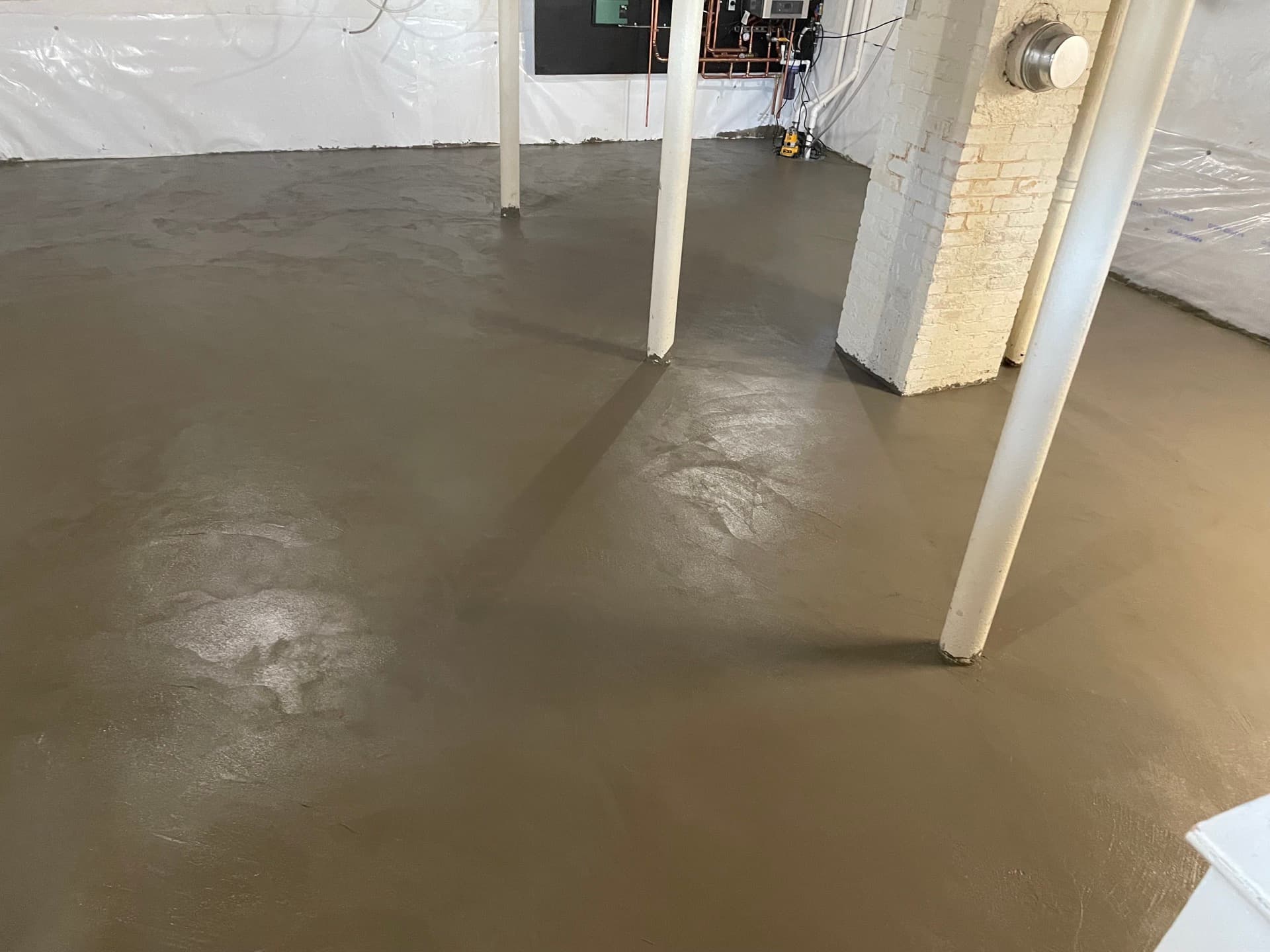 Basement foundation wall sealed and waterproofed by Nason's Home Solutions